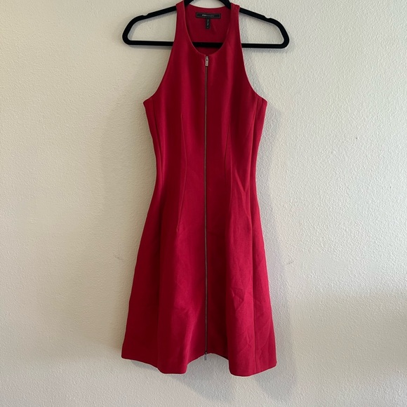 BCBGMaxAzria Red Front Zip Mini Dress - Picture 1 of 7